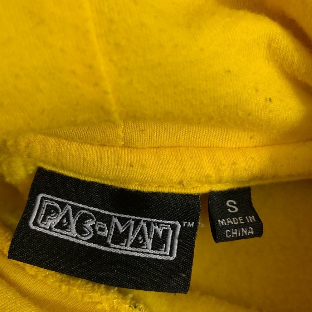 PAC-MAN Pull Over Logo Hoodie Sweatshirt All Over Print Adult Size S - Picture 13 of 13
